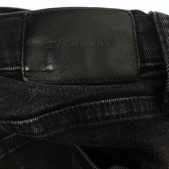 EVERLANE Skinny Jeans High Waist Black Wash Distressed Faded Size 27 Regular - Picture 6 of 13